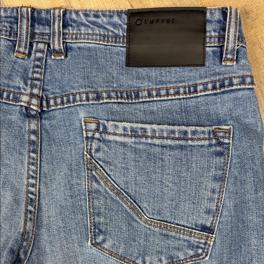 Empyre Men’s Skeletor Skater Distressed Light Blue‎ Ripped Slim Fit Jeans. Sz 30 - Picture 5 of 6